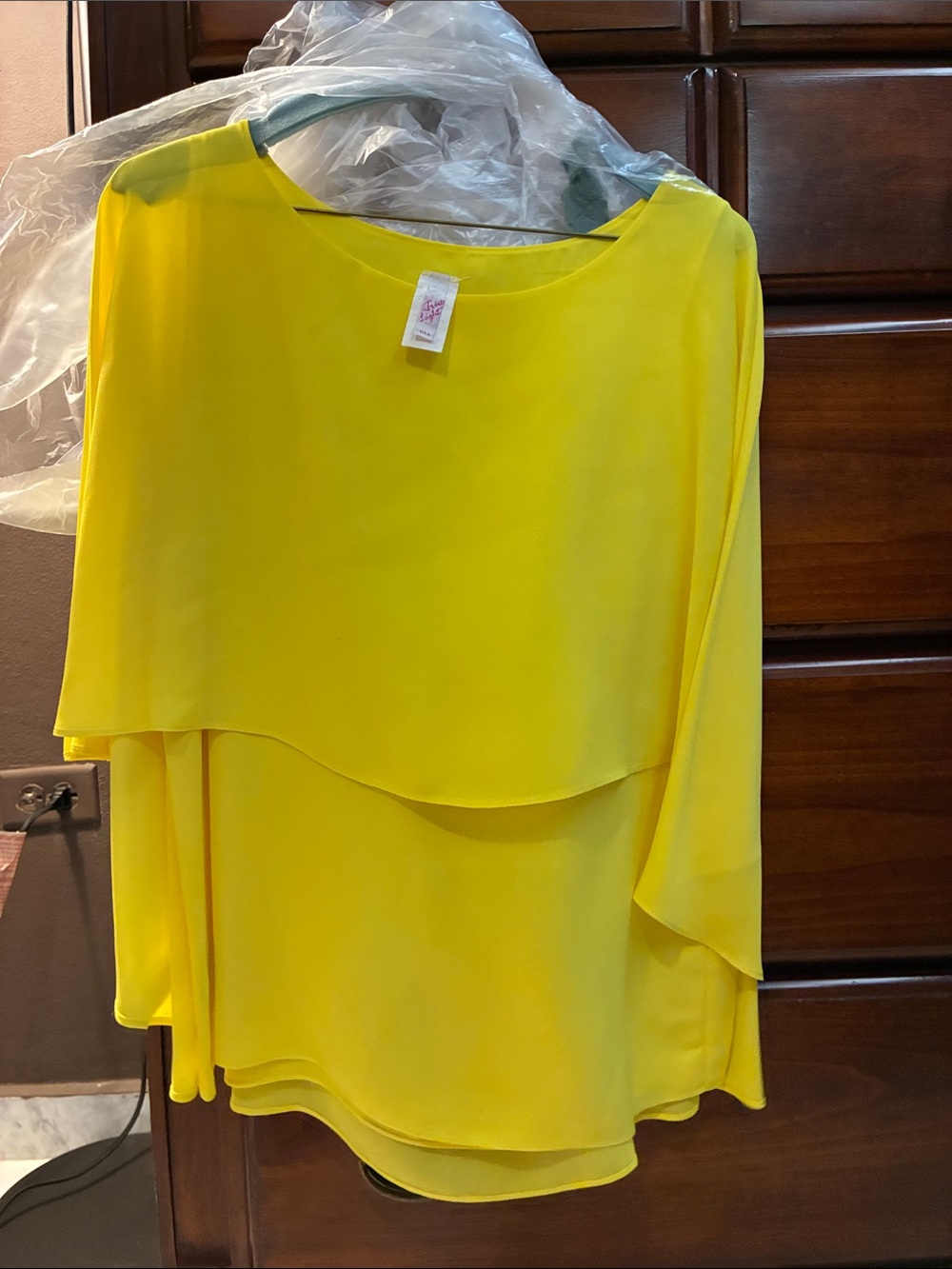 Yellow Layered Chiffon Blouse - Unbranded